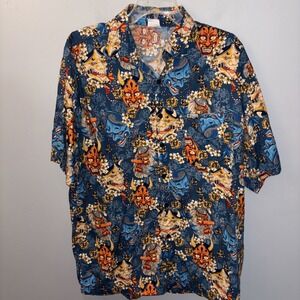 Vintage Pidoza Japanese‎ Demon Mask Button Down Men's XL  Cultural Corky
